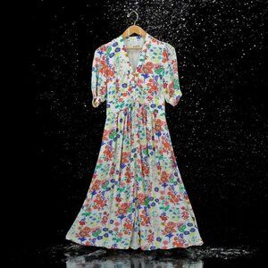 Boden Floral Midi Dress EcoVero Viscose Sustainable Spring Event S4